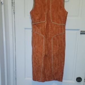 Womens Anne Klein Elegant Orange Sleeveless Dress